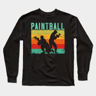 Paintball Player Retro Style Long Sleeve T-Shirt